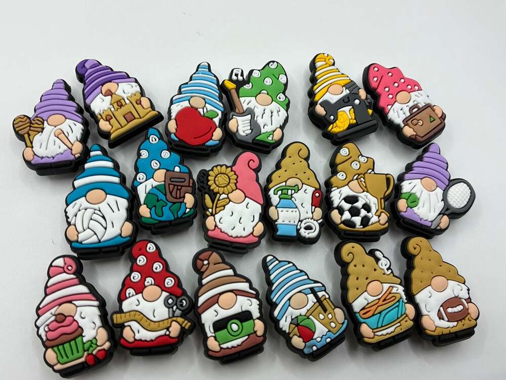 Cute Garden Gnome Shoe Charms Colorful Gnome Characters for Clog Shoes
